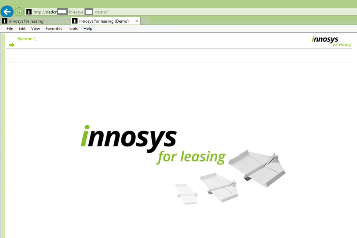 innosys for leasing system home screen